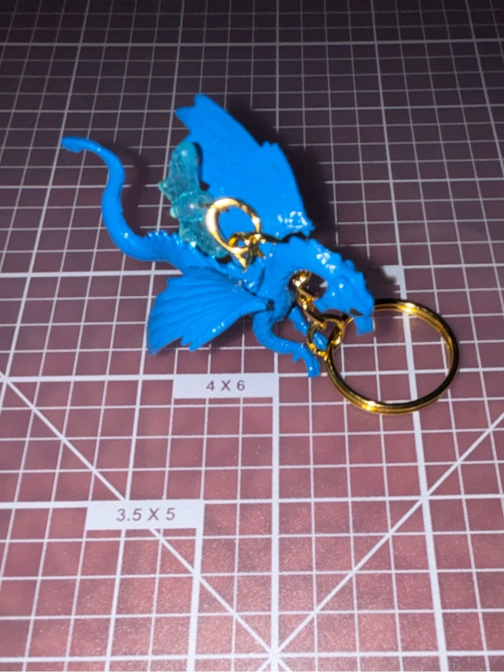 Handmade Blue Dragon Keychain